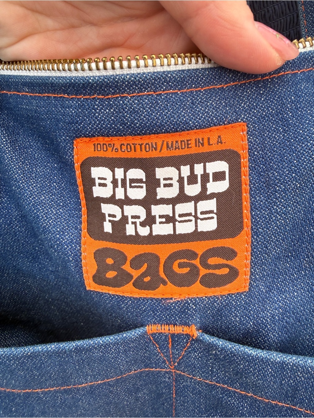 Denim Big Bud Press Tote - Picture 4 of 4